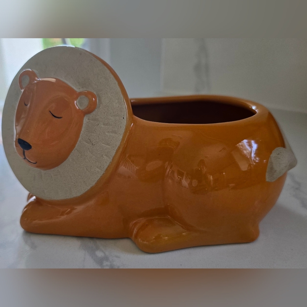 Sagebrook Home‎ Ceramic Lion Planter New With Tag 7-in